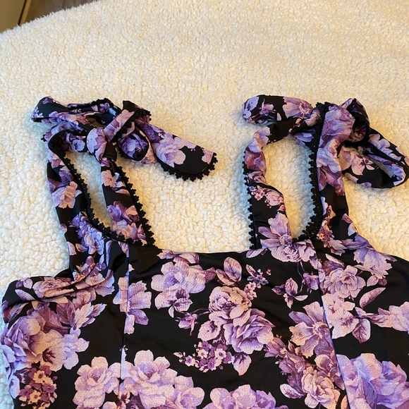NWOT Beach Riot spring fairy floral one piece purple 14305 - Picture 10 of 11
